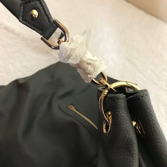 NEW! Cuore & Pelle Designer Pebbled Leather Sage Green Satchel Shoulder Bag - Picture 16 of 16